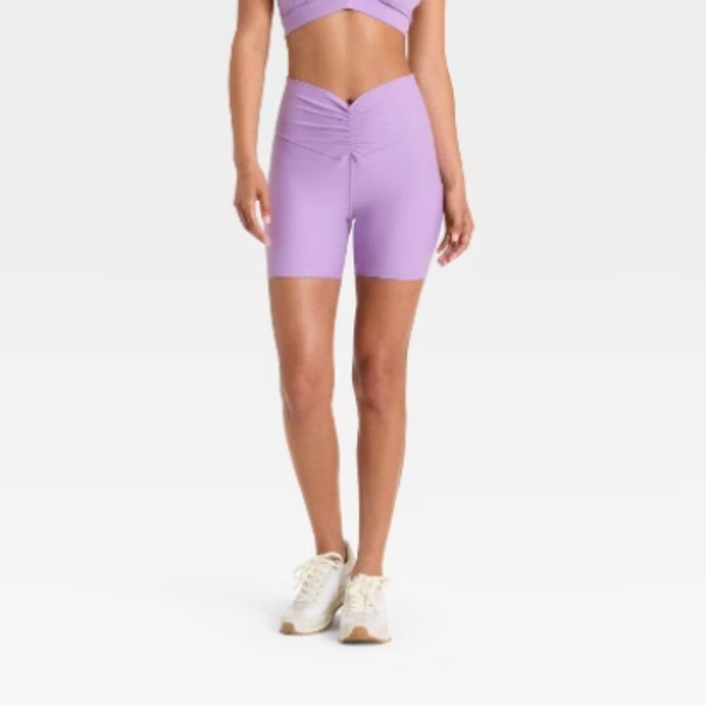 JoyLab Lavender High-Waist Athletic Bike Shorts